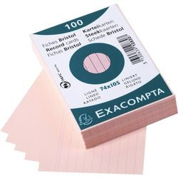 Karteikarten Exacompta 10830se rosa Papier