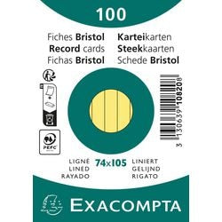 Karteikarten Exacompta 10820se gelbes Papier