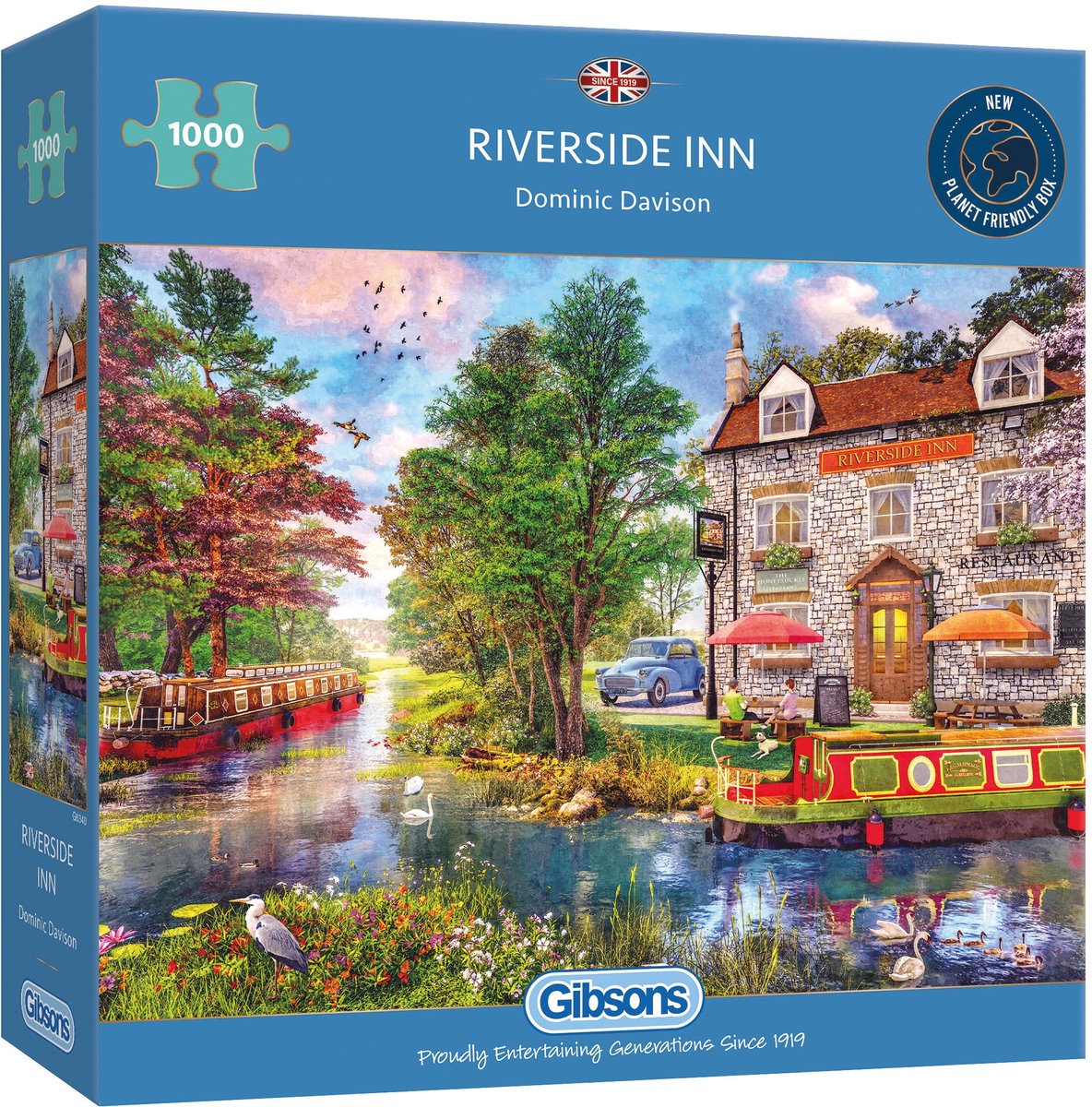 Gibsons – Riverside Inn (von Dominic Davison) – 1000 Teile 68×49cm (B×H) – Puzzle für Erwachsene