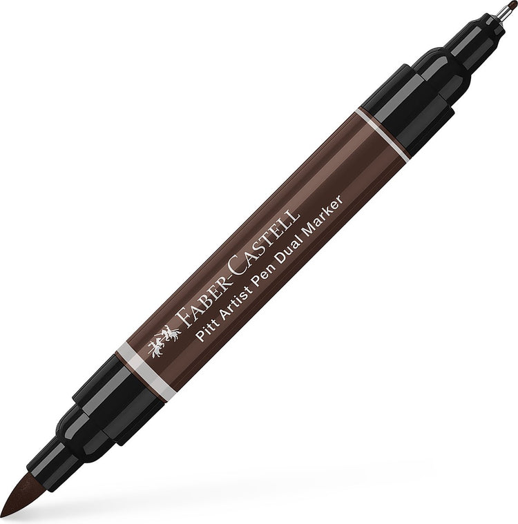 Faber-Castell Zeichenmarker – Pitt Artist Pen – Duo Marker – 175 Dark Sepia – FC-162175