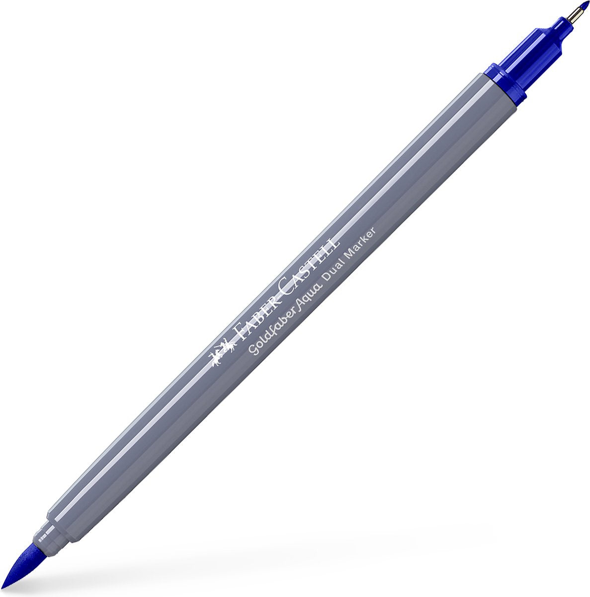 Faber-Castell – Duo-Aquarellmarker – Goldfaber – Blau-Violett 137 – Pinsel 0,6 mm – FC-164637