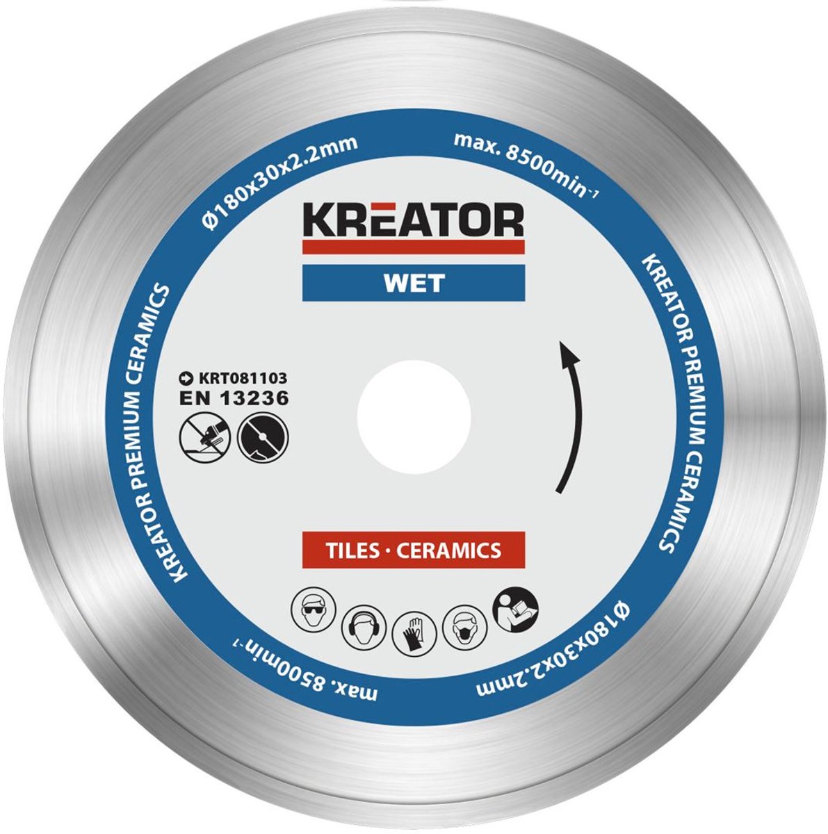 Kreator krt081103 Diamantscheiben-Set – ø180 mm – universell