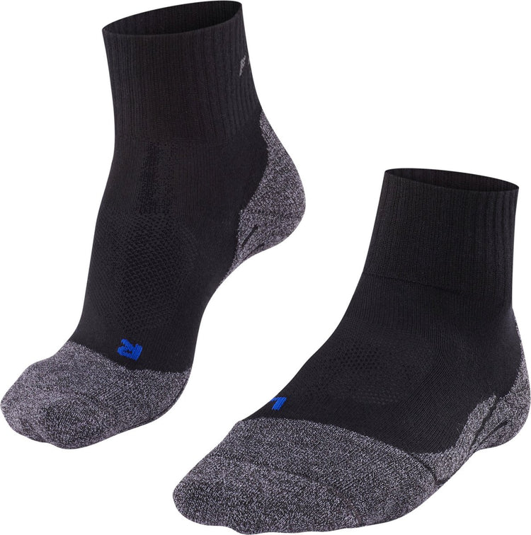 Falke TK2 Cool Short Anti-Blister Wandersocken aus dickem Lyocell-Funktionsmaterial Damen Schwarz – Größe 39-40