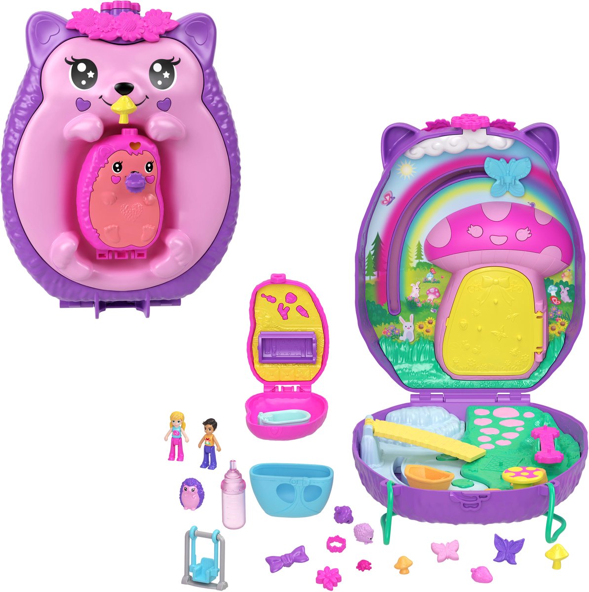 Polly Pocket Hedgehog Mom und Pap Compact