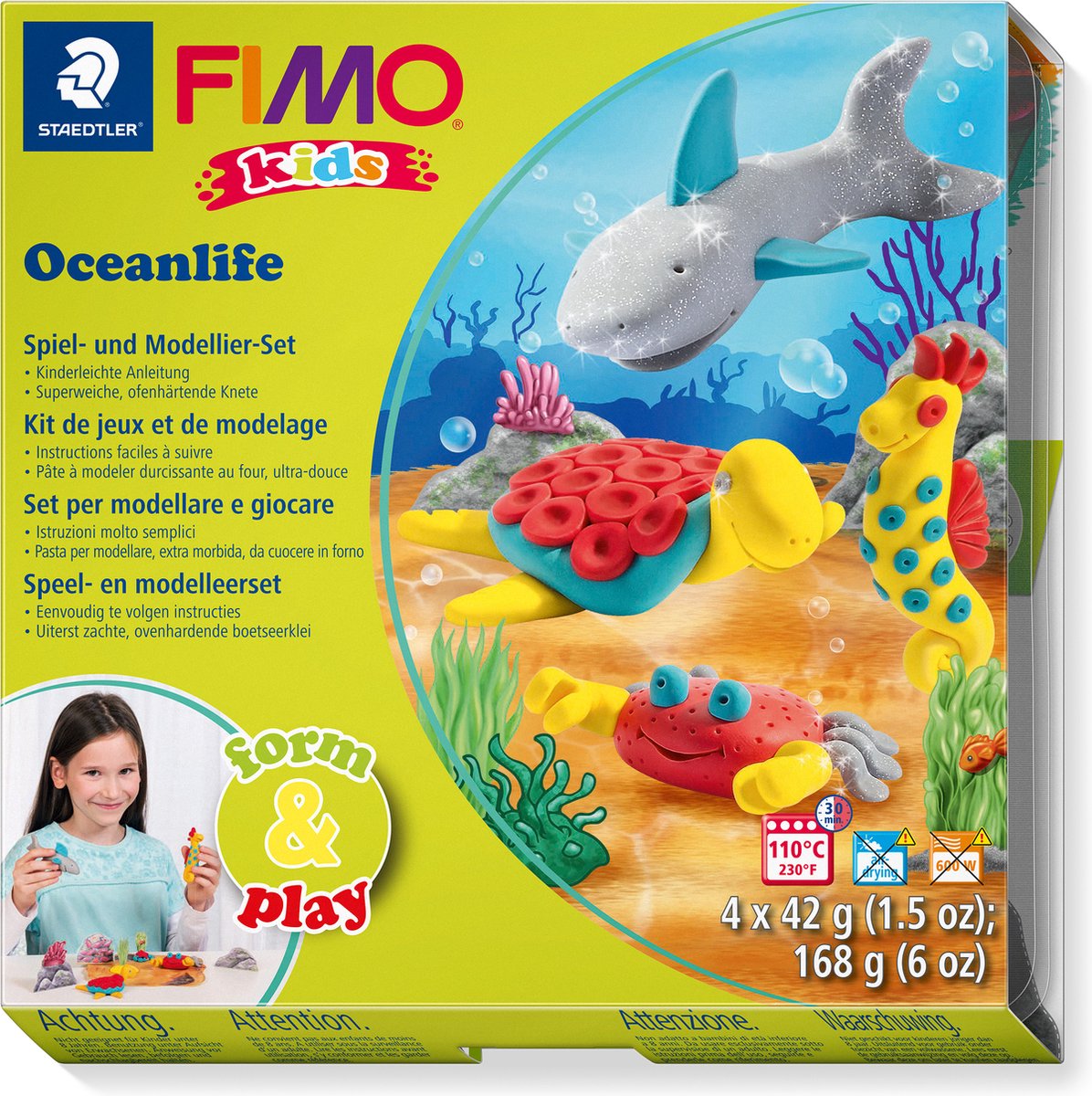 Fimo Kids 8034 – ofenhärtende Modelliermasse – Formenspielset Meeresleben