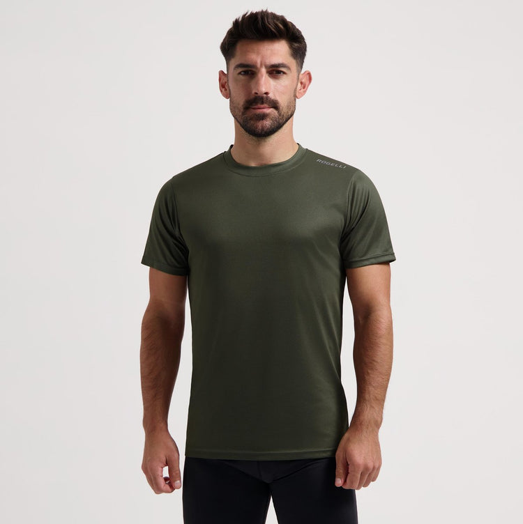 Rogelli Promo Laufshirt Herren – kurze Ärmel – Armeegrün – S