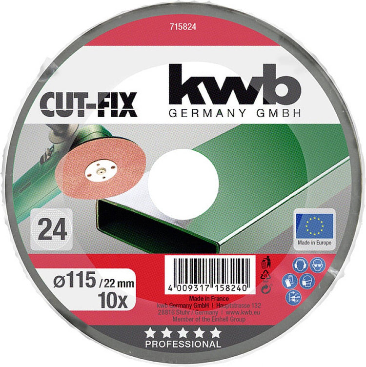 KWB 715824 Schleifpapier für Tellerschleifer Körnung (Anzahl) 24 (ø) 115 mm 10 Stück(e)