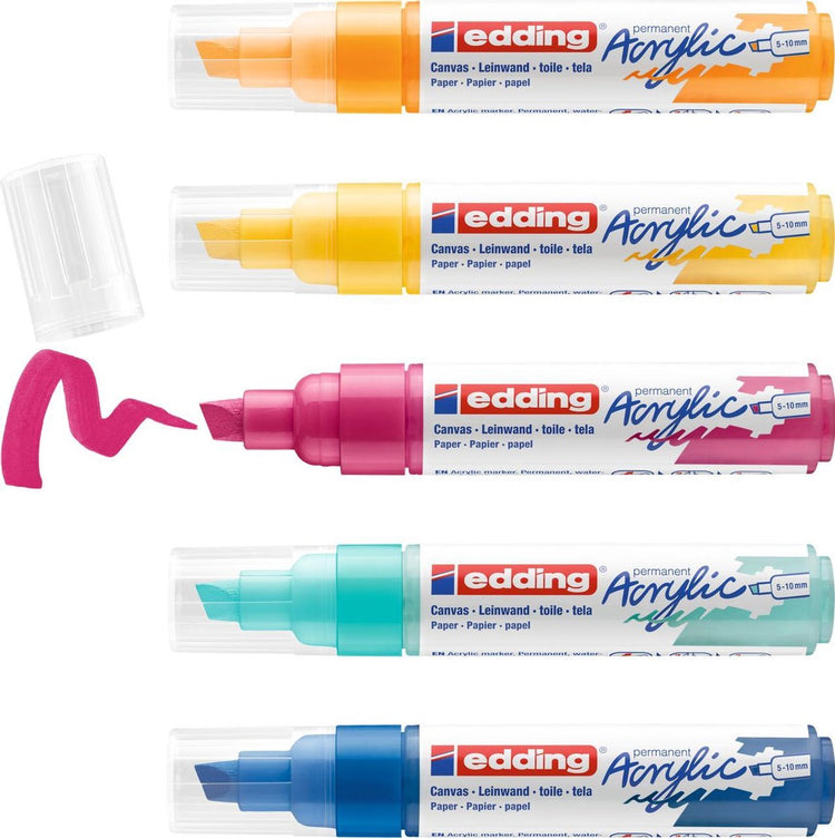 Edding 5000 • Acrylmarker breit 5er Set abstrakt