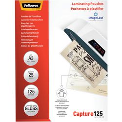 Laminierfolien Fellowes 5396501 125 Mikron transparent 25er Pack