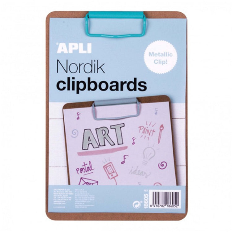 Apli Kids Klemmbrett Holz A5 Blau – Stabile Schreibtafel für Kinder.
