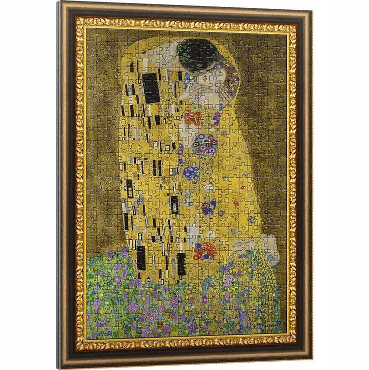 Trefl Puzzlerama 500 Teile: Gustav Klimts Kuss - gerahmt