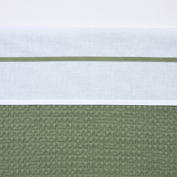 Meyco Babybettlaken mit Paspelierung – olivgrün – 75 x 100 cm – 0,3 tog