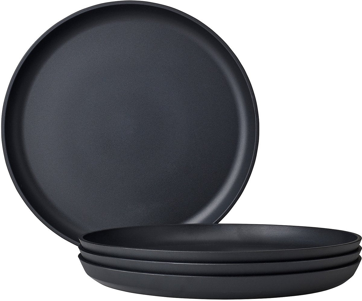 Mepal Frühstücksteller Silueta – 4 Stück – Campingteller – Nordic Black