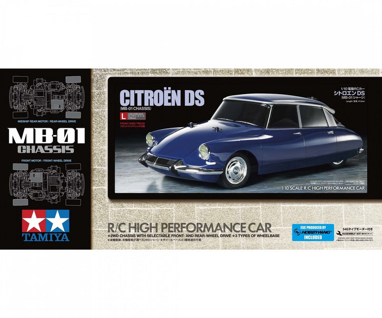 Tamiya Modellbausatz Militärfahrzeuge - 58734 rc Citroën DS - MB-01 mit Zertifikat RC Kunststoff - 1:10 - Modellbau