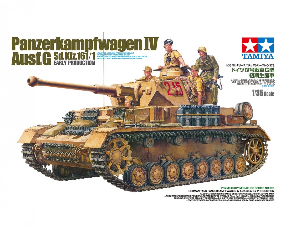Tamiya Modellbausatz Militärfahrzeuge - 35378 Panzerkampfwagen IV Ausf. g sd.kfz. 161 1 frühe Prod. Kunststoff - 1:35 - Modellbau