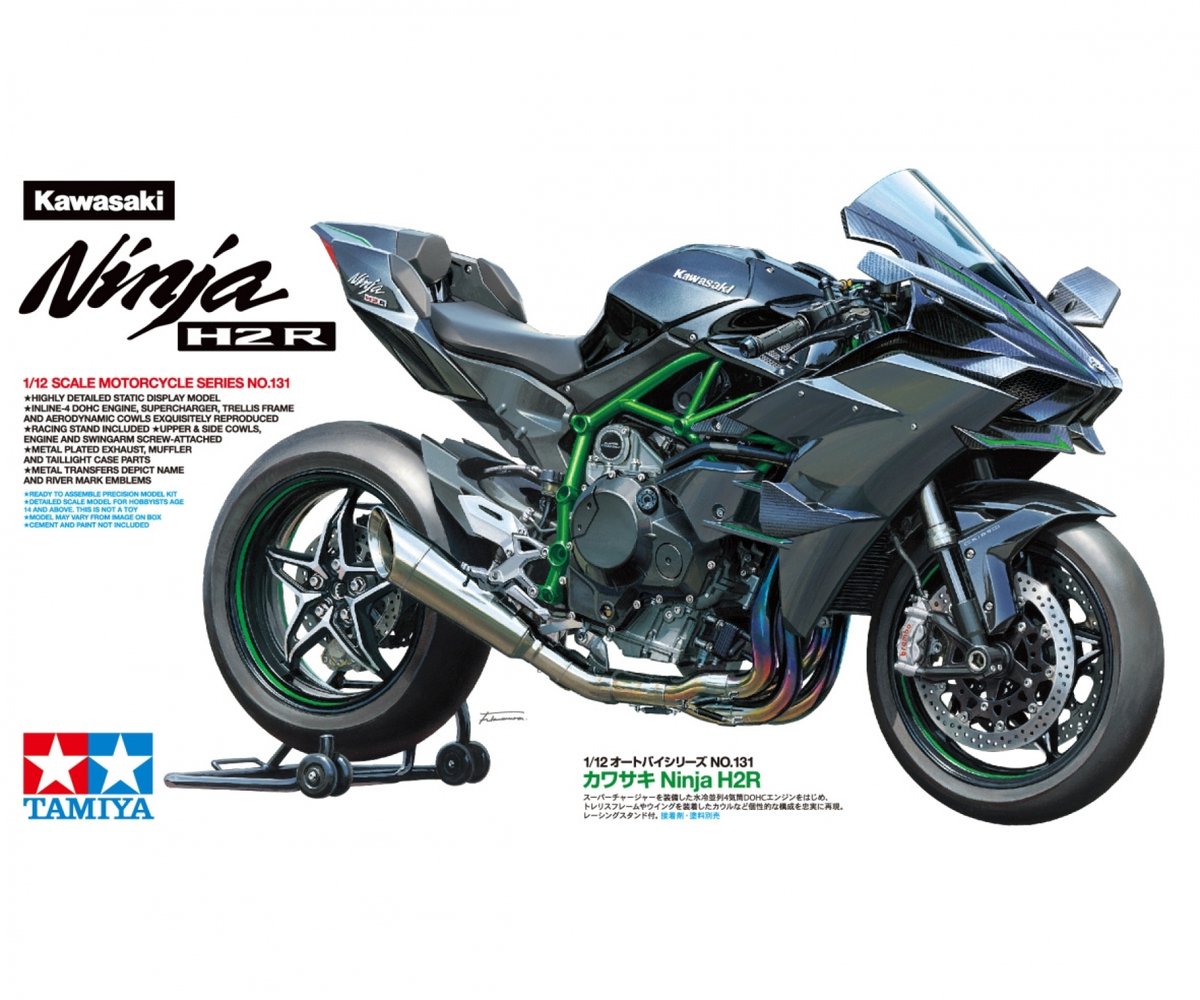 Tamiya Modellbausatzauto – 14131 Kawasaki Ninja H2R Kunststoff – 1:12 – Modellbau