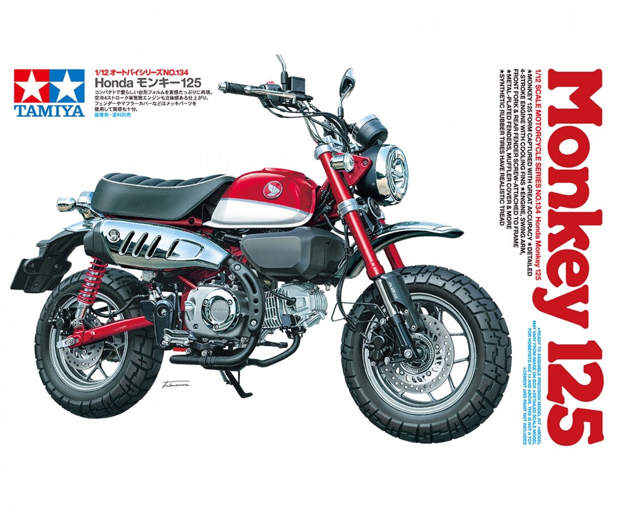 Tamiya Modellbausatzauto – 14134 Honda Monkey 125 Kunststoff – 1:12 – Modellbau