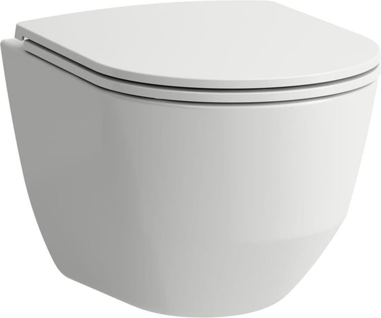 Laufen Pro Pack Wandtoilette – 49 x 36 x 34,5 cm – spülrandlos – tiefe Spülung – schmaler Sitz – Absenkautomatik – glänzendes Weiß