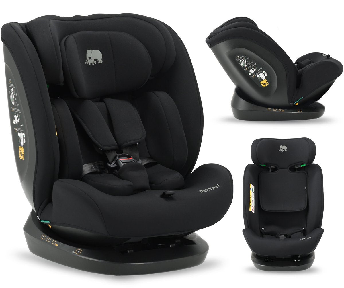Deryan Clyde i-Size-Autositz – 40 bis 150 cm – Gruppe 0+ 1 2 3 – Schwarz