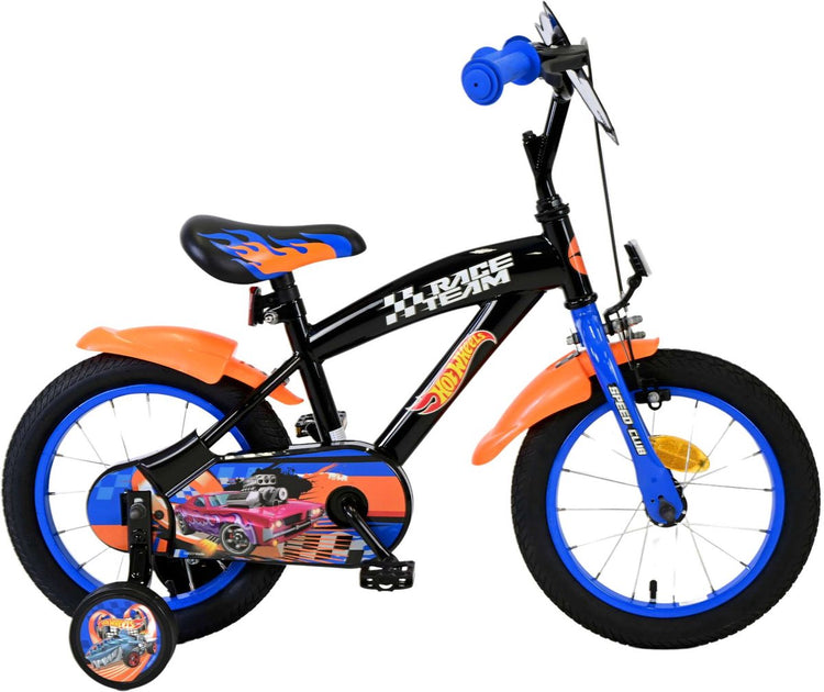 Heiße Räder Kinderbike Jungen 14 Zoll schwarz orangeblau