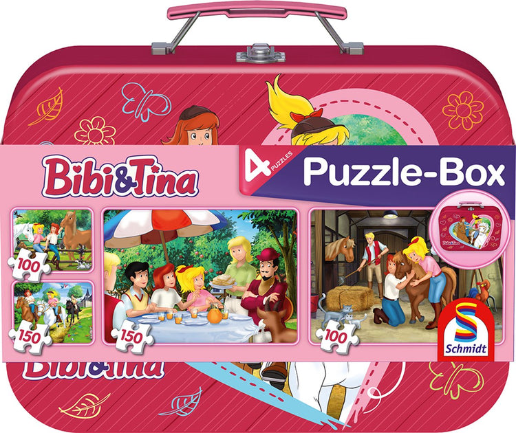 Schmidt - Puzzle - Bibi Tina, Puzzlebox, 2x100 2x150 Teile im Metalletui - Kinder - ab 6 Jahren