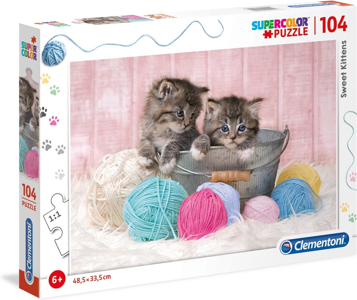 Clementoni Puzzle Supercolor süße Kätzchen 104 Teile