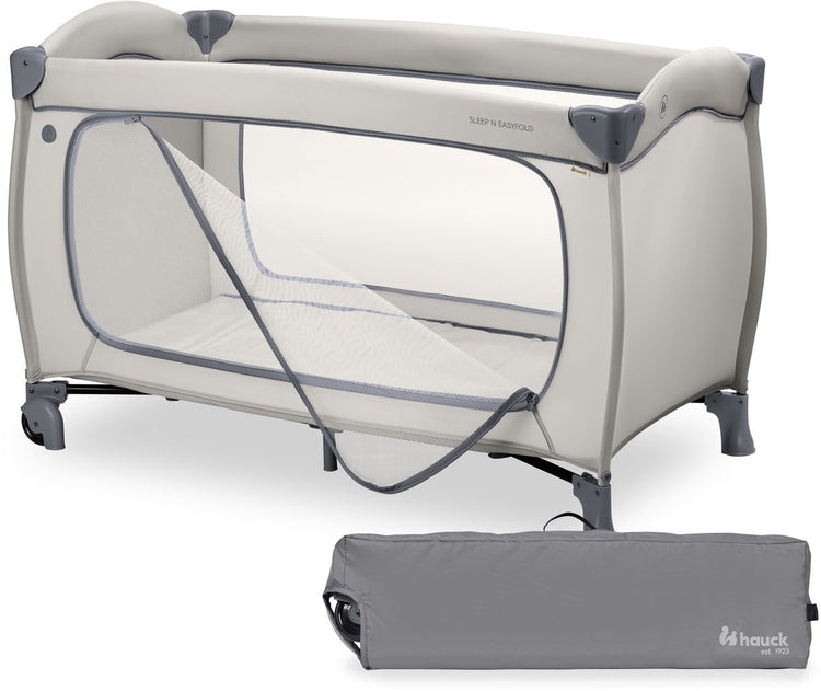 Hauck Sleep n Easyfold – Campingbett mit innovativem Klappmechanismus – Dunkelgrau