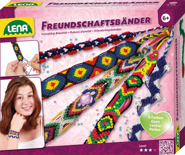 Lena Freundschaftsarmbänder Mädchen Wolle 7-teilig selber machen