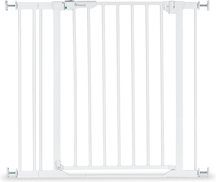 Hauck Clear Step Set 2 Treppenschutzgitter mit 9 cm Verlängerung – 84 bis 89 cm – weiß