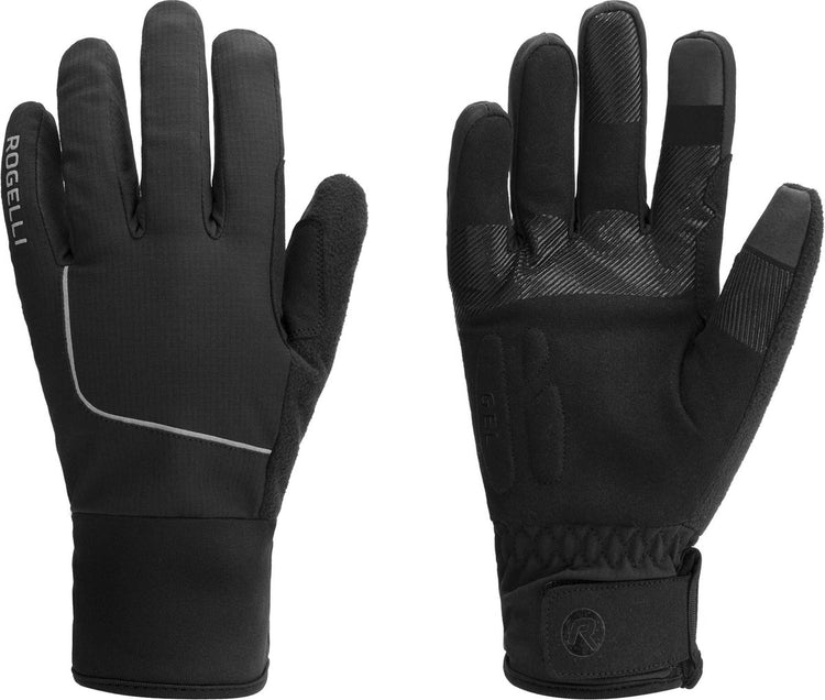 Rogelli Essential Winter-Fahrradhandschuhe Herren – winddicht wasserdicht – Touchscreen – Schwarz – Größe L