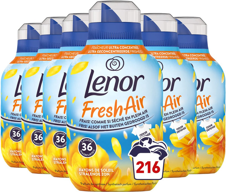 Lenor Frischluft-Weichspüler Strahlende Sonne – 6 x 36 Wäschen