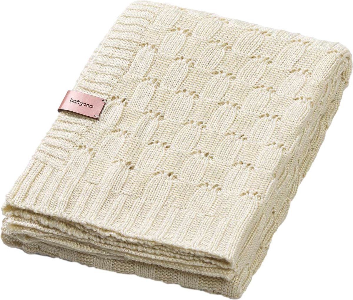 Babyono Baby Ono Bambus gestrickte Creme 75x100 cm Kinderbettdecke 1479 01