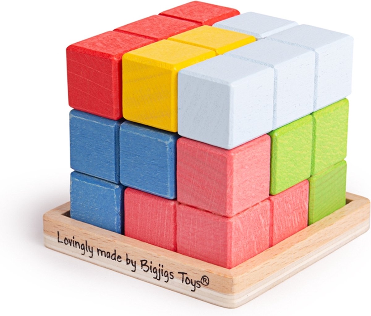 Bigjigs Holzschloss Kubus-Puzzle