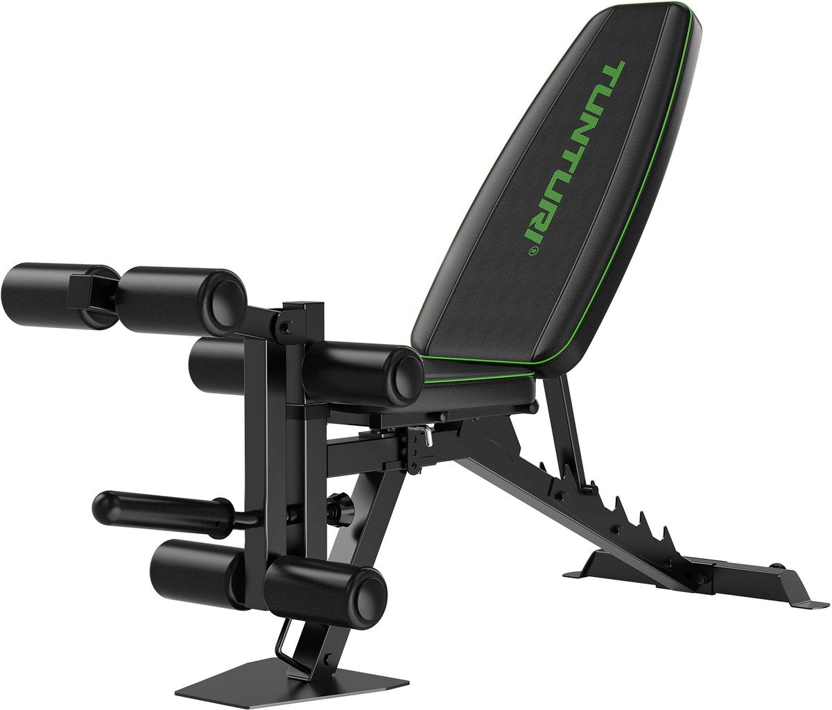 Tunturi ub60 Hantelbank verstellbar – Fitnessbank belastbar bis 200kg – Trainingsbank – Bauchmuskelbank Beinstrecker – inkl. kostenlose Fitness-App
