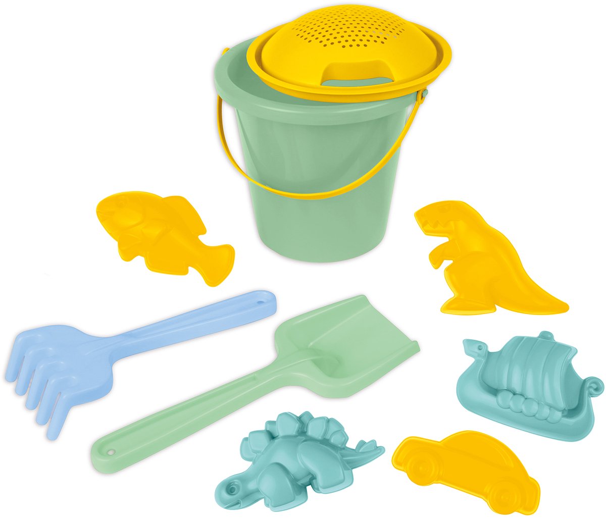 Lena Sandkasten-Spielset – 9-teiliges Strandspielzeug für Kinder.
