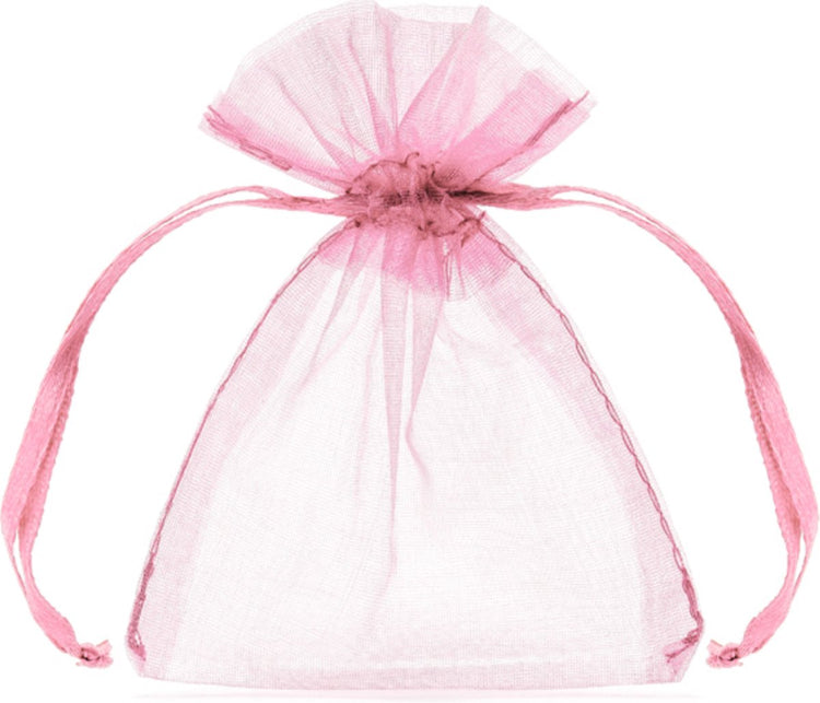 Partydeko Organzasäckchen rosa (10 Stück)