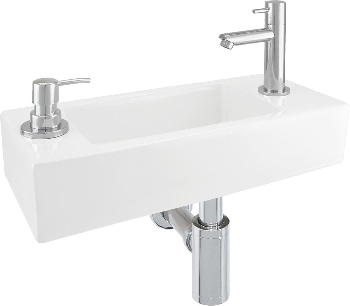 Differnz Brunnenset Sapon – mit einzigartigem eingebautem Seifenspender – weiß