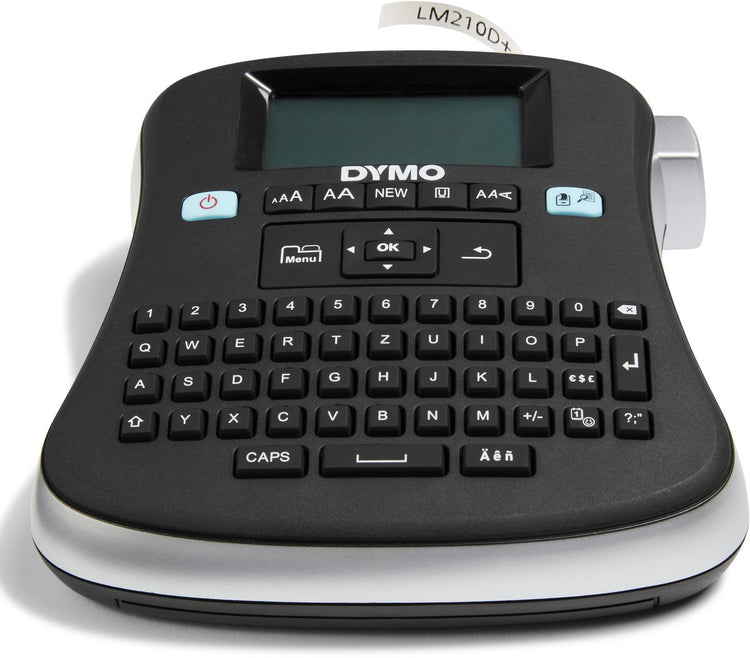 Dymo Label Manager 210d Etikettendrucker | Desktop-Etikettendrucker | Tragbarer Etikettendrucker mit QWERTZ-Tastatur | großer Bildschirm und Tasten für schnellen Zugriff | für den Büro- und Heimgebrauch