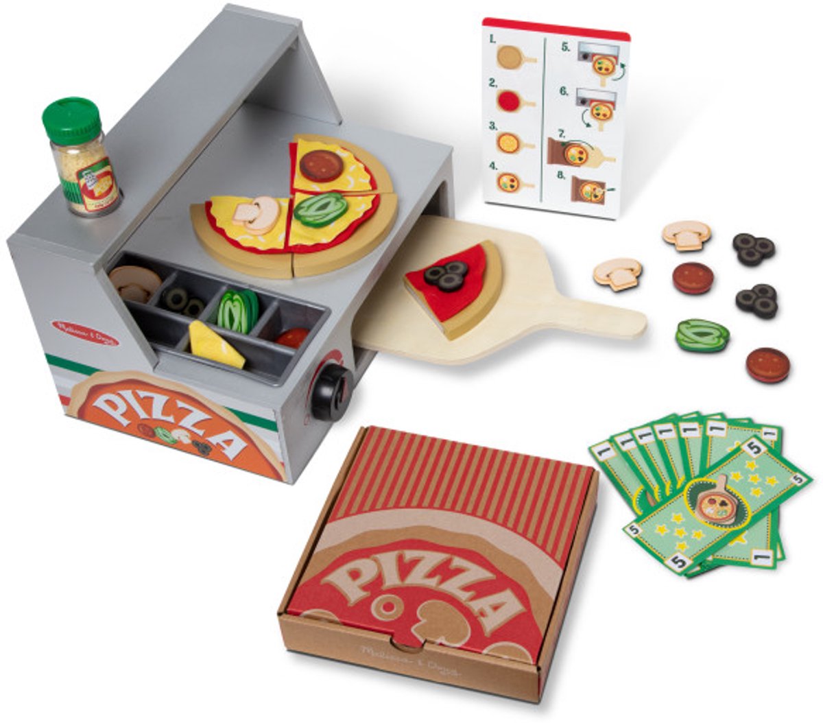 Melissa Doug – Pizzaladen-Spielset aus Holz – 41-teilig