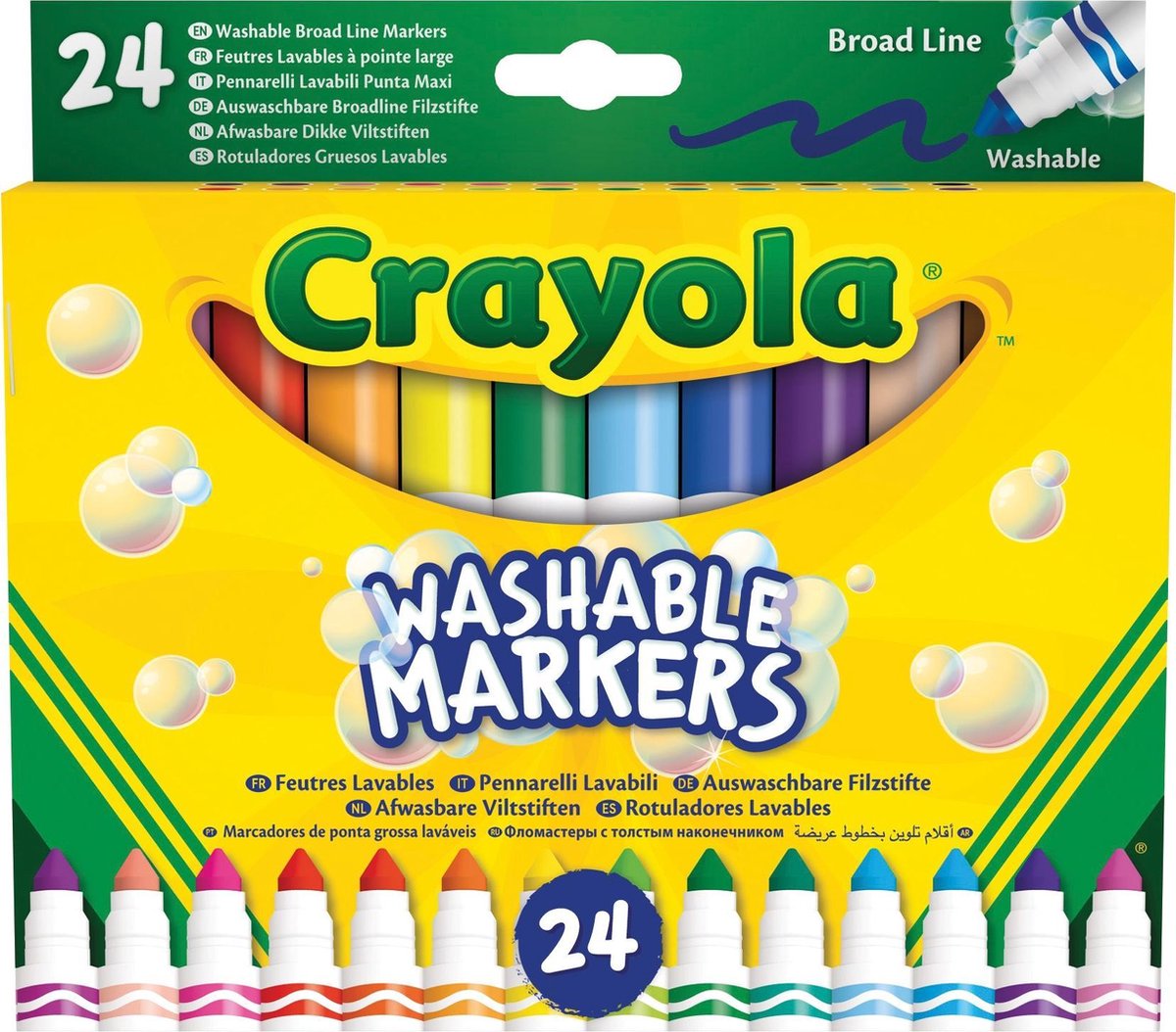 Crayola – Filzstifte – 24 waschbare Filzstifte für Kinder – dünne Spitze
