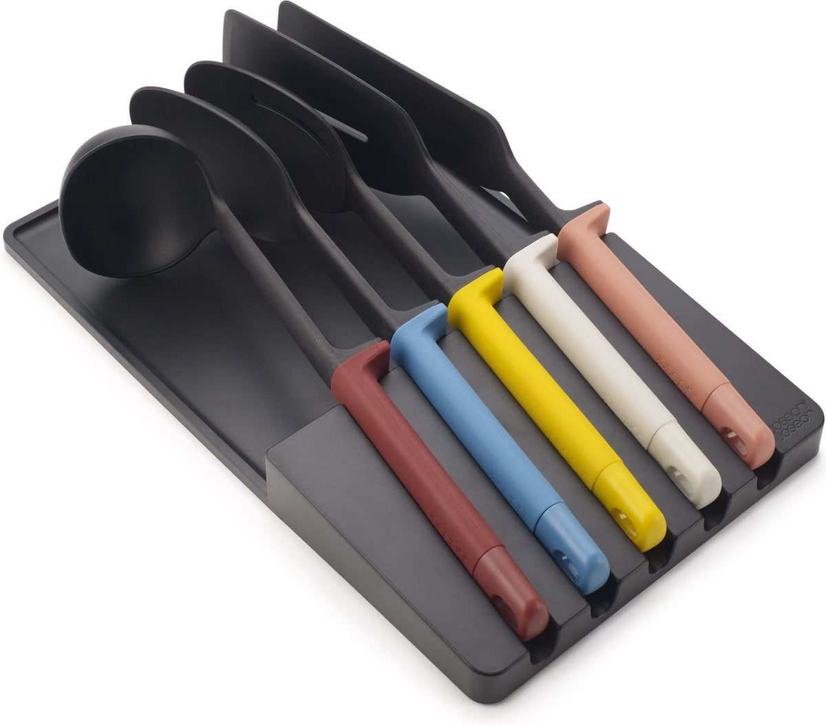 Joseph Joseph Store Küchenhelfer mit Halter, 5er-Set, warme Farben – | erhöhen