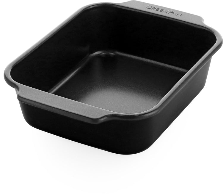Greenpan Bistro-Brownie-Form – 22,5 x 18,5 cm – PFAS-freie Antihaftbeschichtung – Backform aus Keramik – ofenfest bis 230 °C – schwarz
