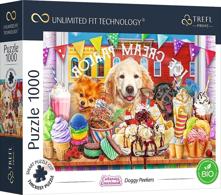 Trefl Prime Puzzle mit spähendem Hund – 1000 Teile