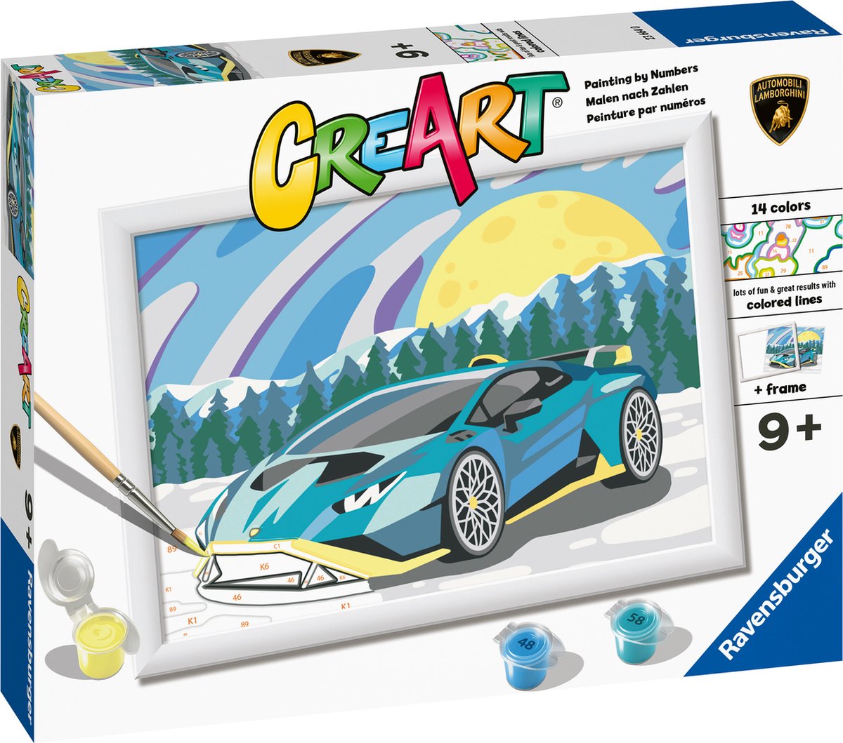 Ravensburger Kreart Gemälde von Number Blue Lamborghini