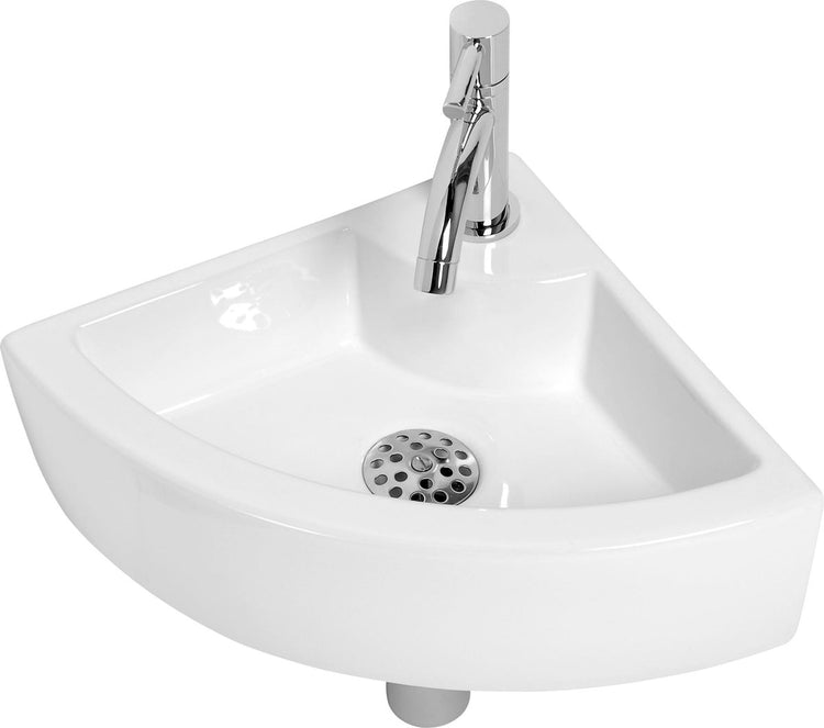 Plieger Miami Brunnenset - Eckbrunnenset - Toilettenbrunnenset - Keramik - inkl. Wasserhahnsiphon - weiß
