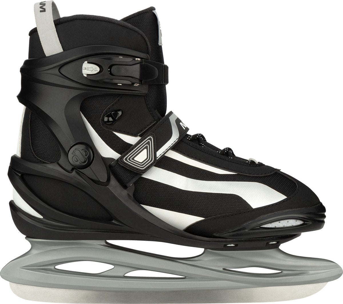 Nijdam Eishockeyschlittschuh - Power Play - Halbweicher Schuh - Größe 42 - Schwarz