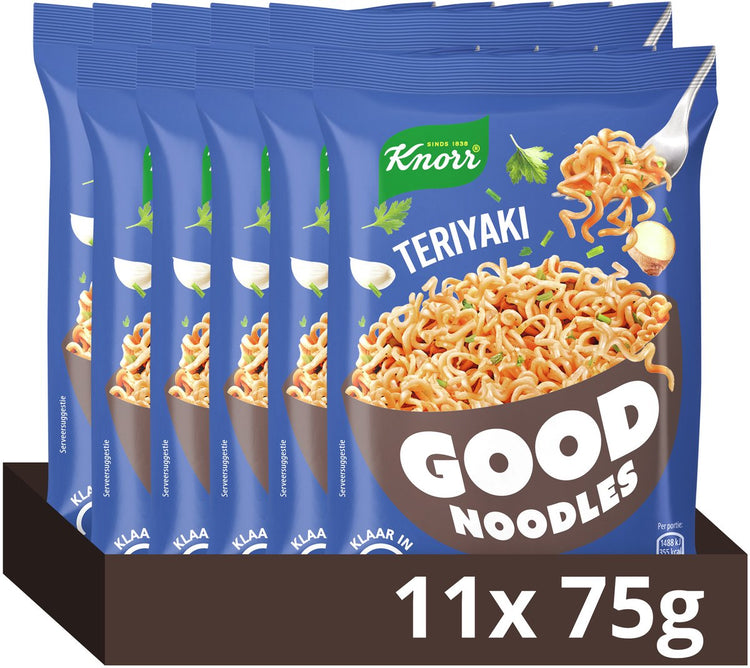 Knorr gute Nudeln - Teriyaki - ohne Konservierungsstoffe - 11 x 75 g