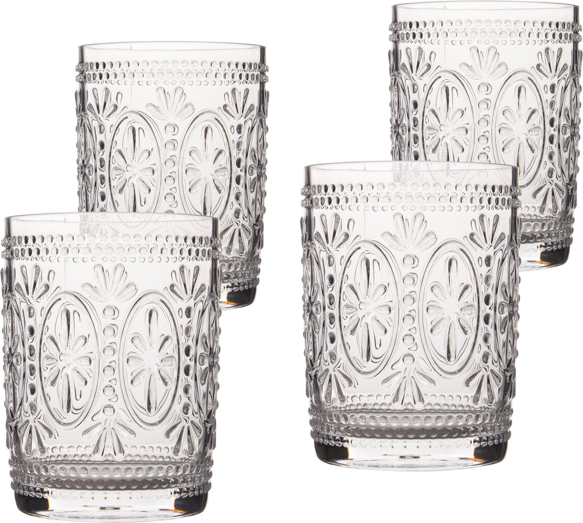 Bo-Camp - Wasserglas - sizilianisch - 450 ml - 4 Stück