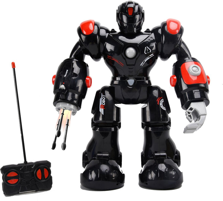Gear2play Robot RC Hero Bot XL Black – Steuerbarer Spielzeugroboter mit Schießfaust