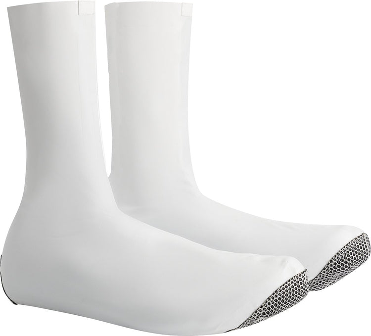 BBB Cycling Raceflex Reißverschlusslose Überschuhe – aerodynamisch, wind- und wasserdicht – Fahrrad-Überschuhe – Weiß – Größe 43 44 – BWS-29